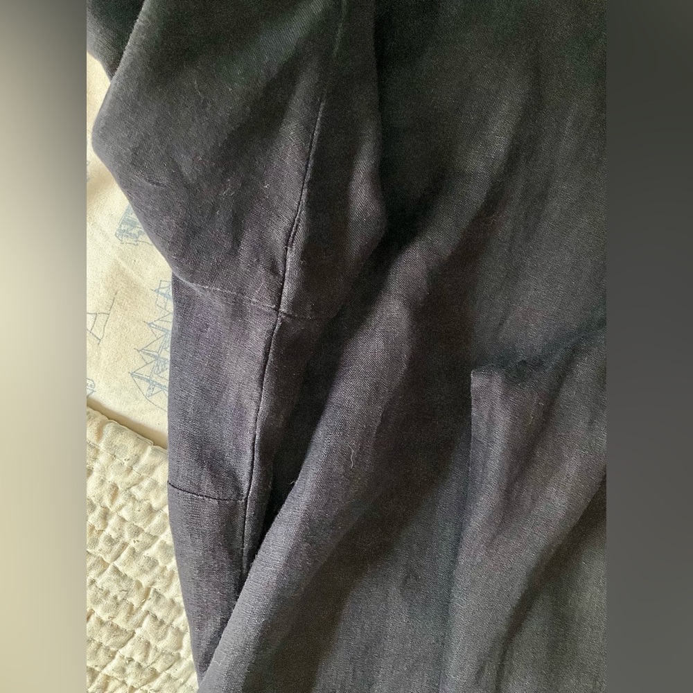 Lands’End Linen Beaded Tunic, navy blue - Picture 14 of 16